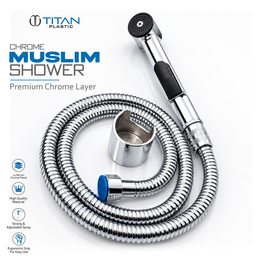 Chrome Muslim Shower Complete set - Leak Proof 2Yrs Warranty